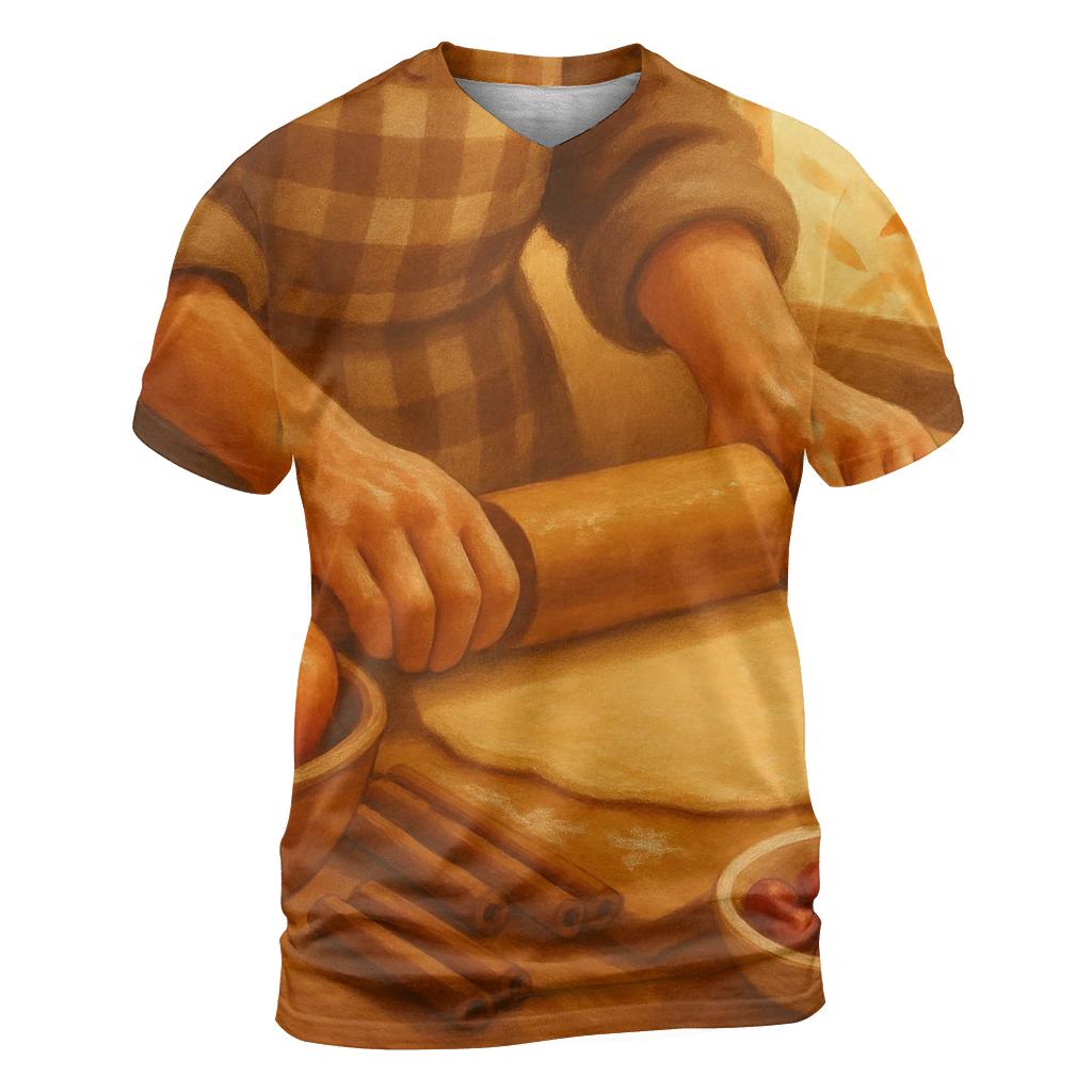 Grandma Hands Rolling Pie Dough vibrant all-over design tees