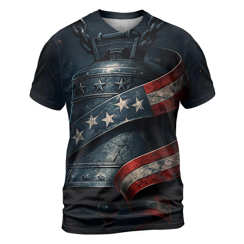 Freedom Bell Of Steel And Stripes creative print fashion shirts