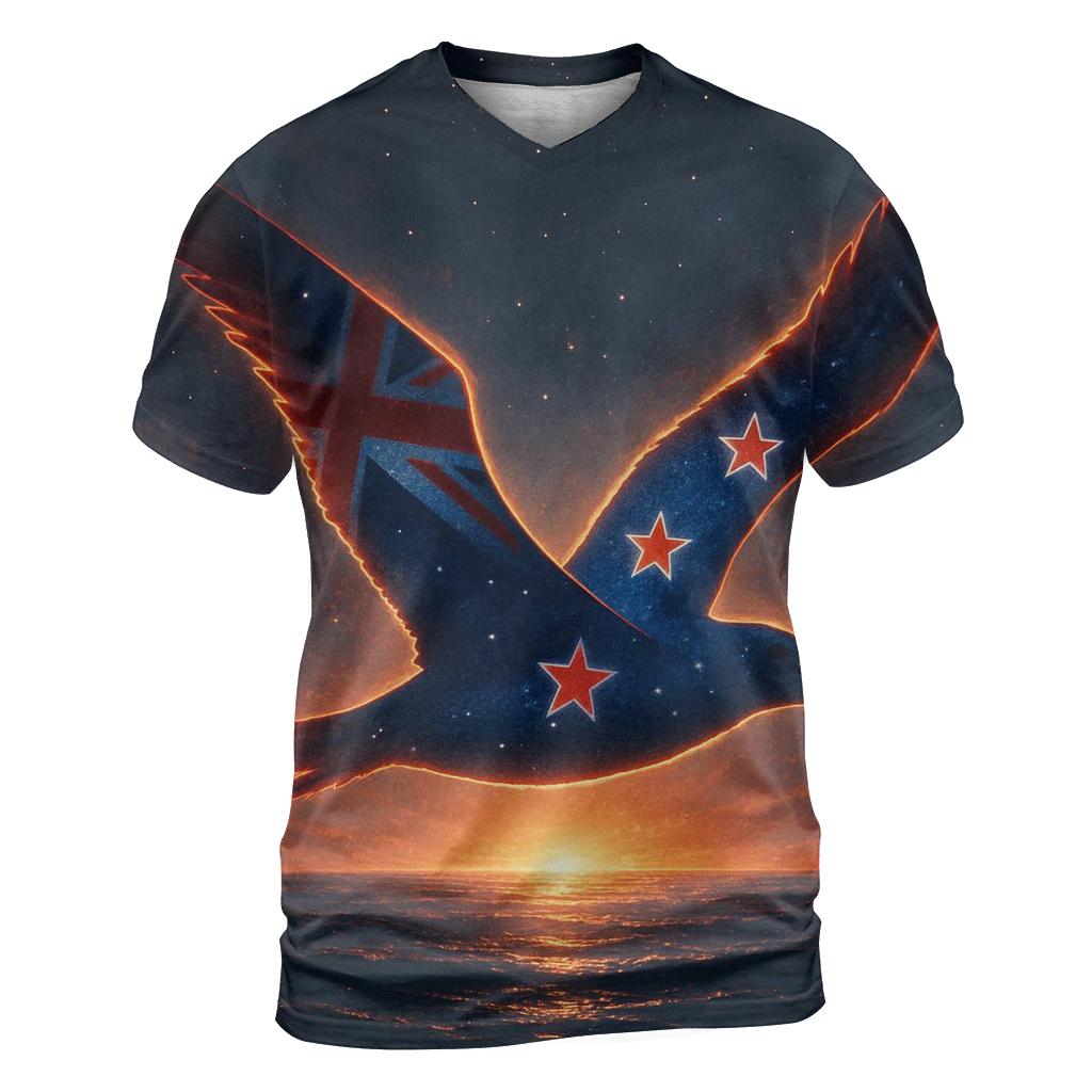 New Zealand Night Sky Silhouette statement graphic shirts