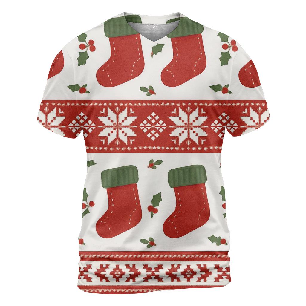 Stocking Border Stripe Repeat On White Background custom all-over print shirts