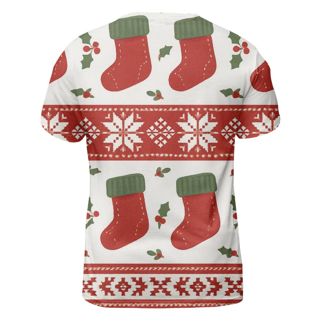 Stocking Border Stripe Repeat On White Background custom all-over print shirts