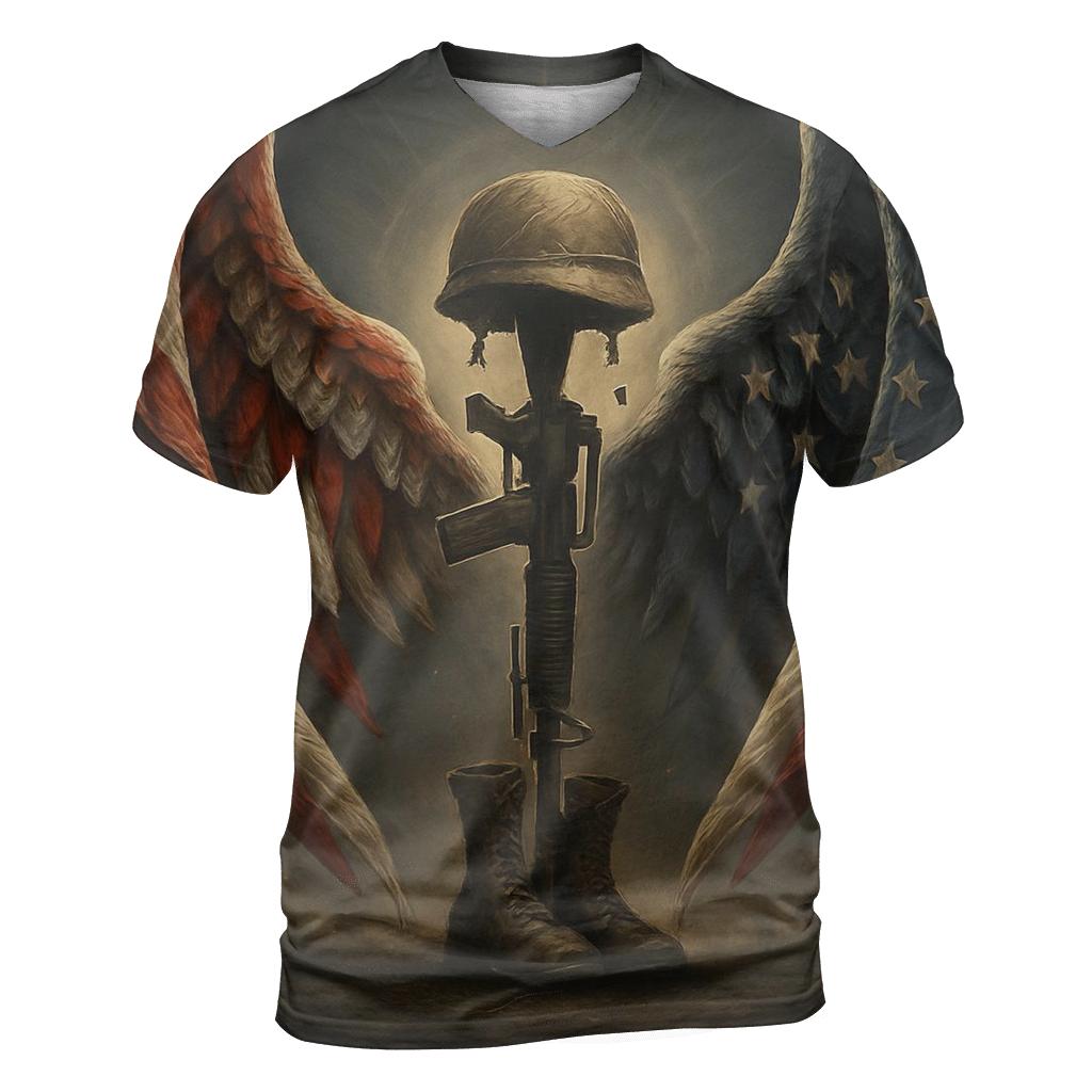Guardian Wings Around The Fallen artistic all-over print tops