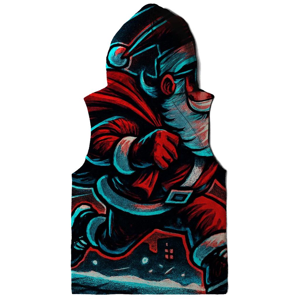 Neon Night Santa On A Rooftop Run printed hoodies