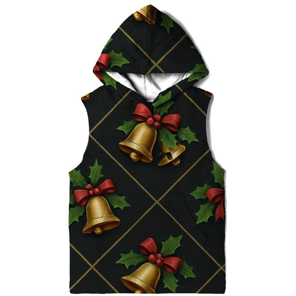 Golden Bell Lattice On Charcoal Background premium hoodies