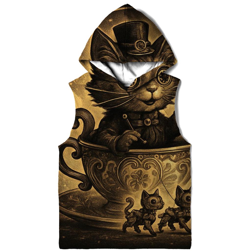 Clockwork Teacup Cat Parade zip-up hoodies