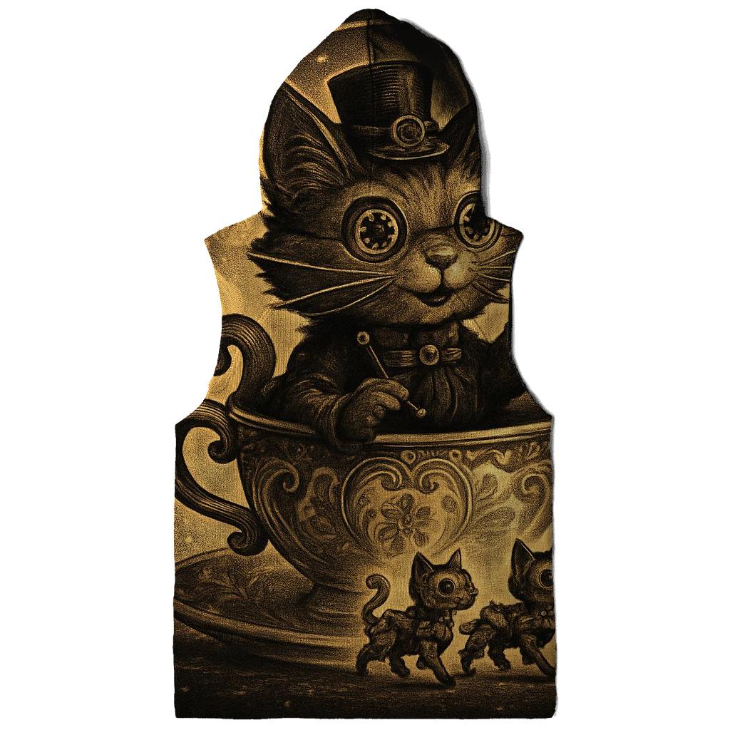 Clockwork Teacup Cat Parade zip-up hoodies