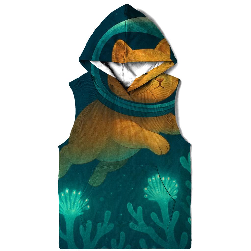 Coral Reef Astronaut Cat hoodie designs