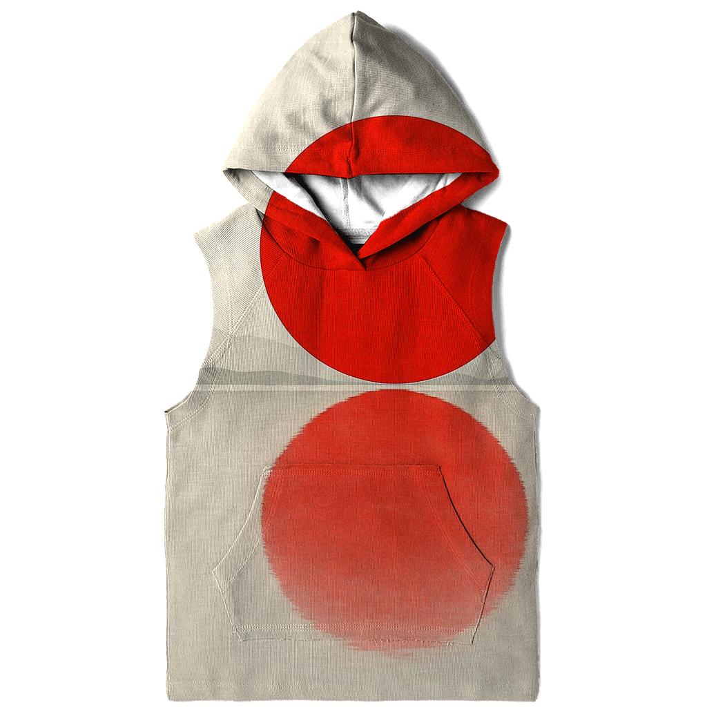 Japan Minimal Sun Geometry embroidered hoodies