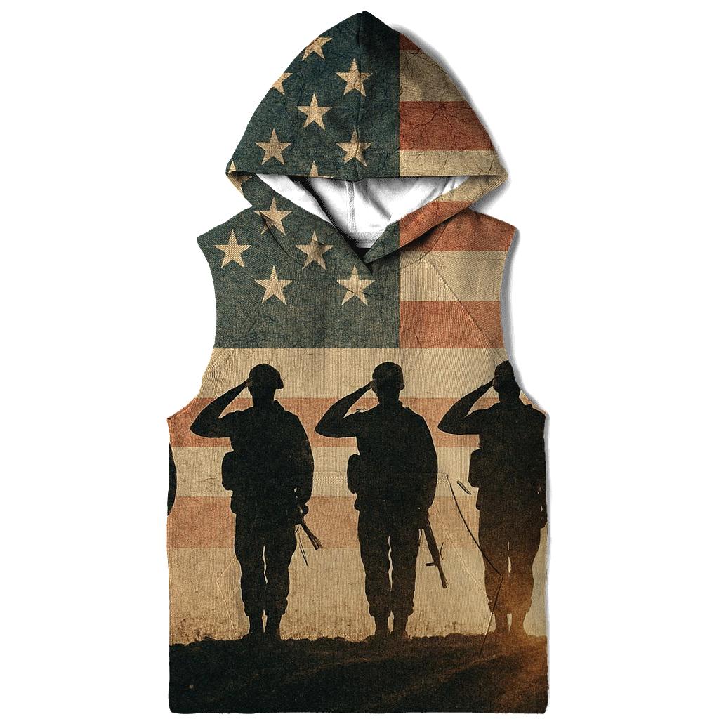 Vintage Battlefield Silhouette Salute hoodies fashion