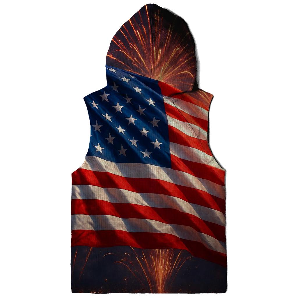 Fireworks Crown Over Waving Banner printed hoodies