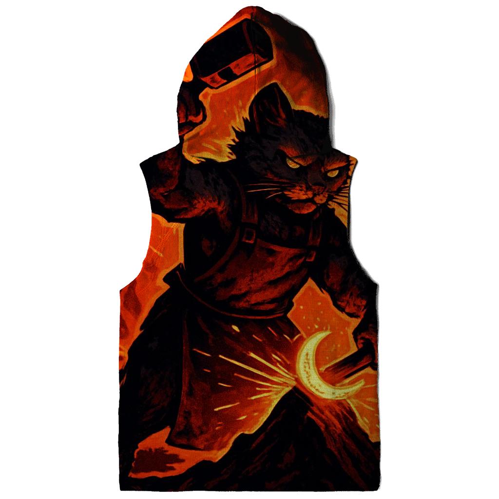 Volcanic Forge Blacksmith Cat designer hoodies