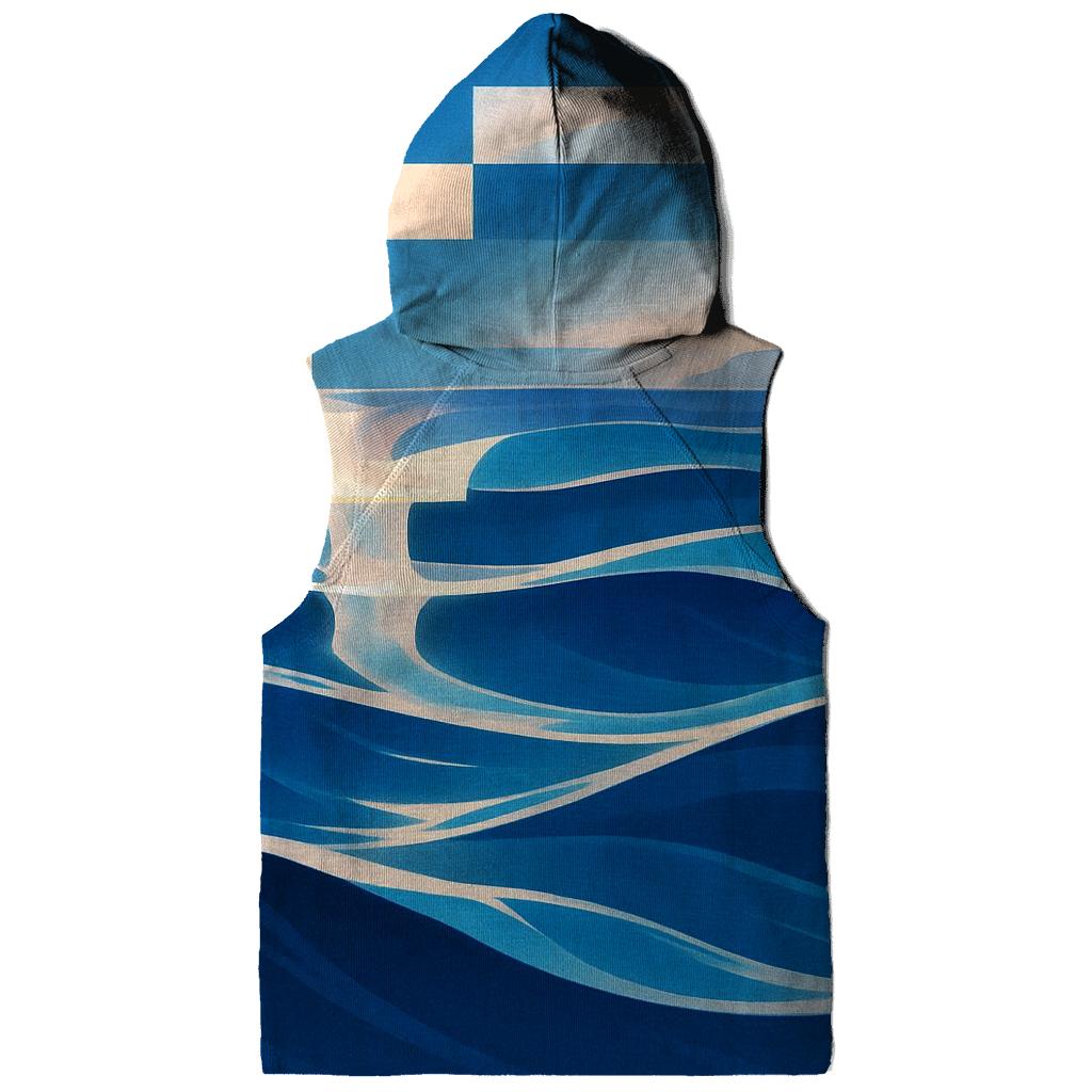Greece Abstract Aegean Waves premium hoodies