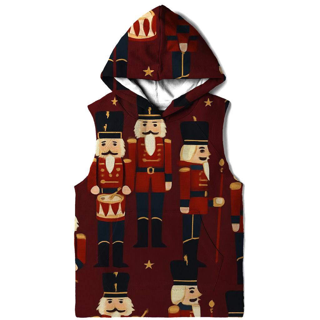 Nutcracker Regiment Grid On Burgundy Background custom hoodies
