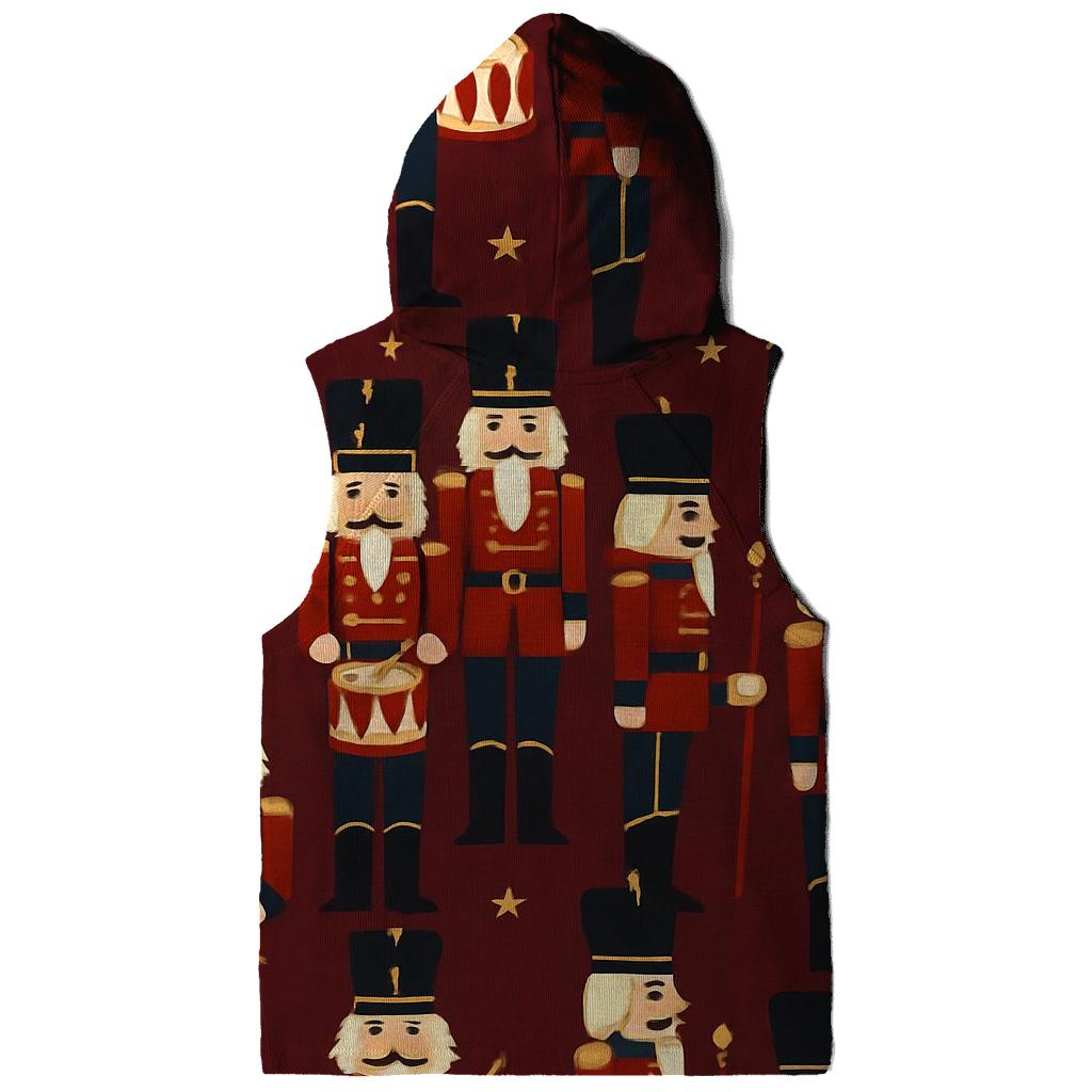 Nutcracker Regiment Grid On Burgundy Background custom hoodies