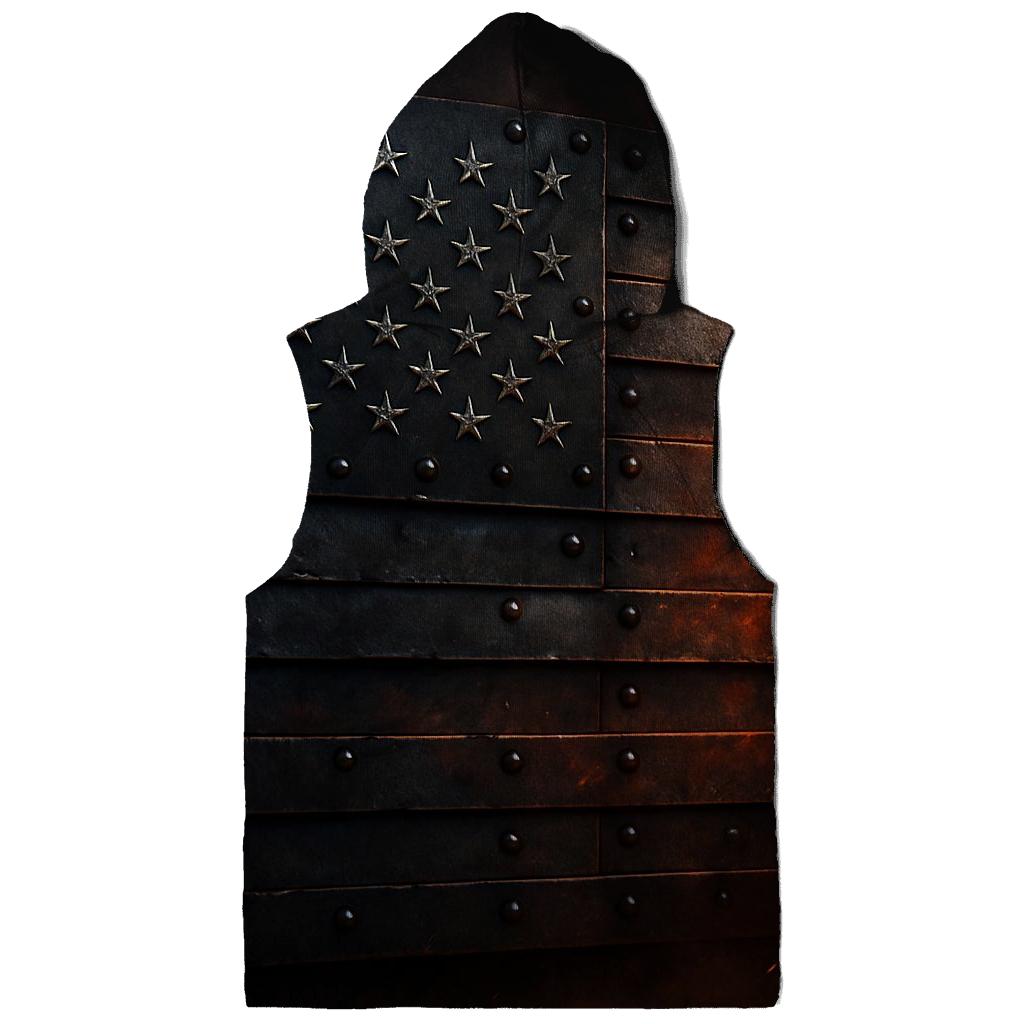 Industrial Rivet Flag Forge premium hoodies