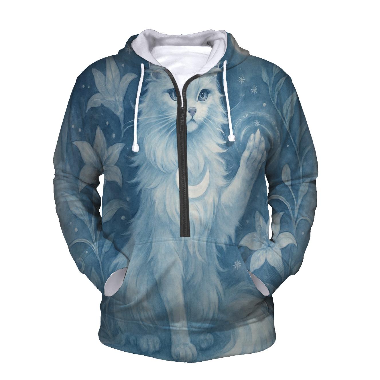 Moonlit Garden Guardian Cat custom hoodies