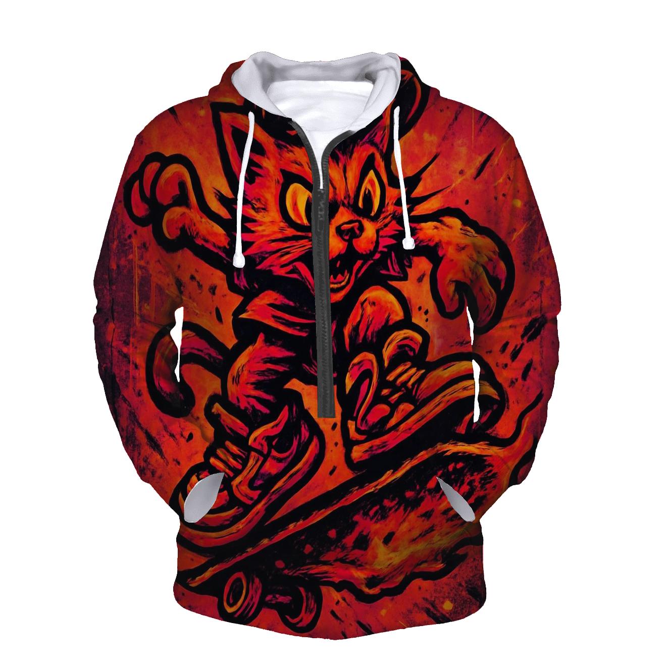 Graffiti Meteor Skate Cat hoodie trends