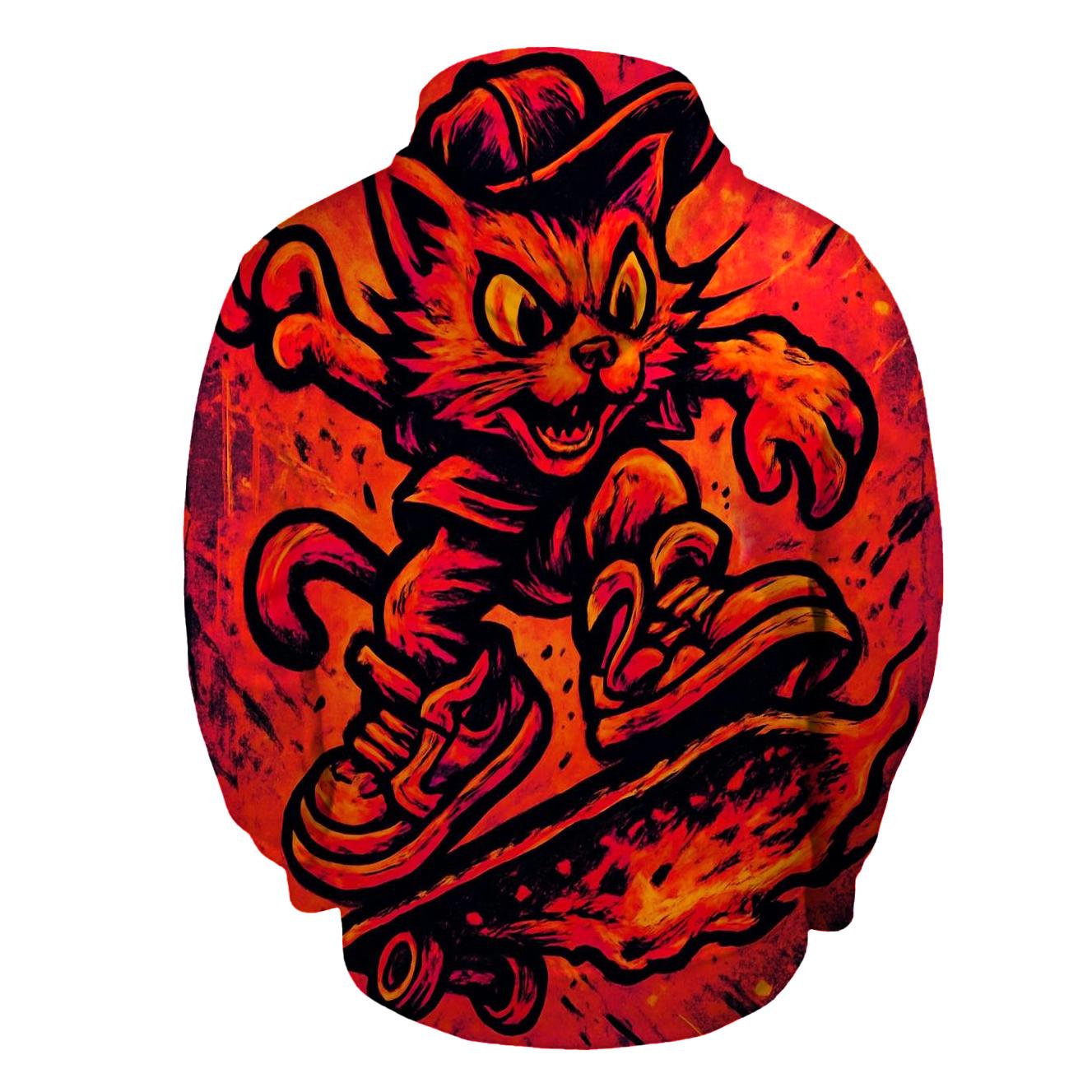 Graffiti Meteor Skate Cat hoodie trends