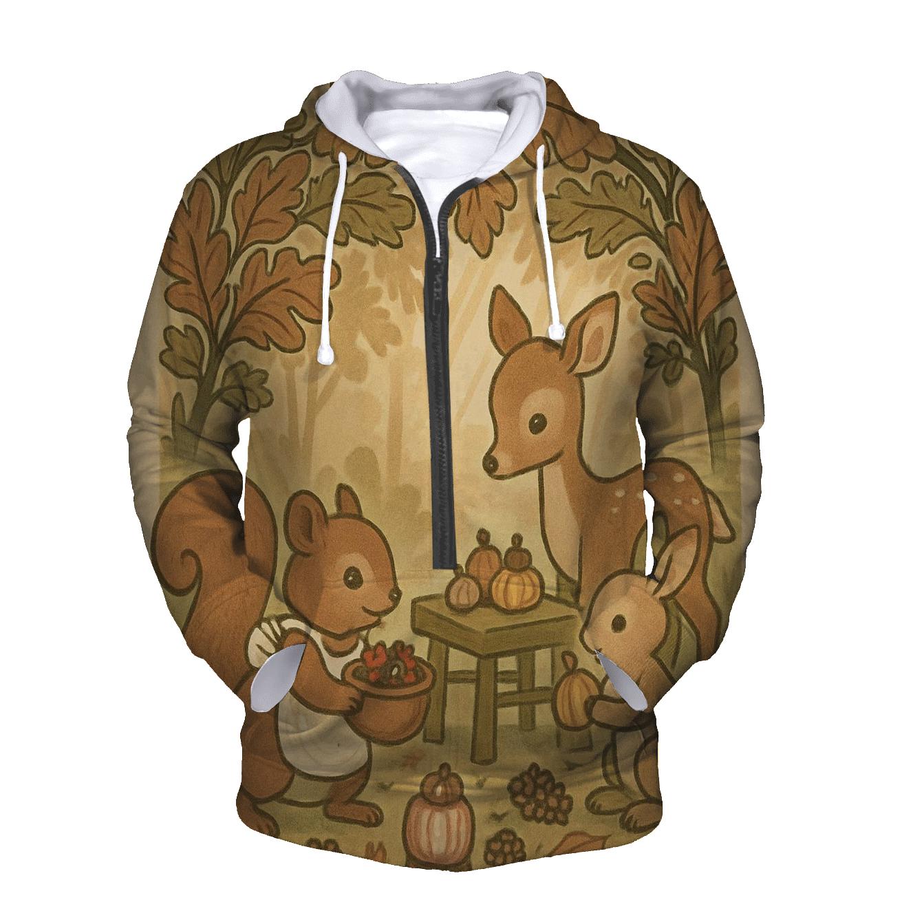Woodland Feast Under A Leaf Canopy heavyweight hoodies