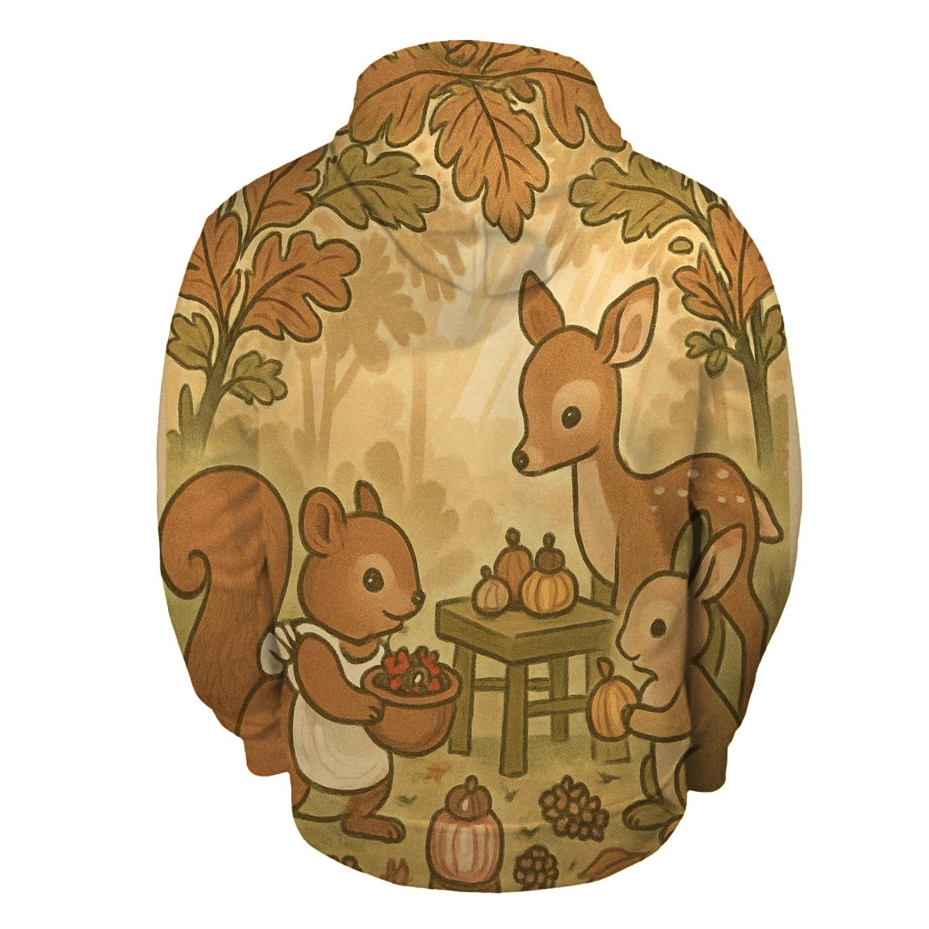 Woodland Feast Under A Leaf Canopy heavyweight hoodies