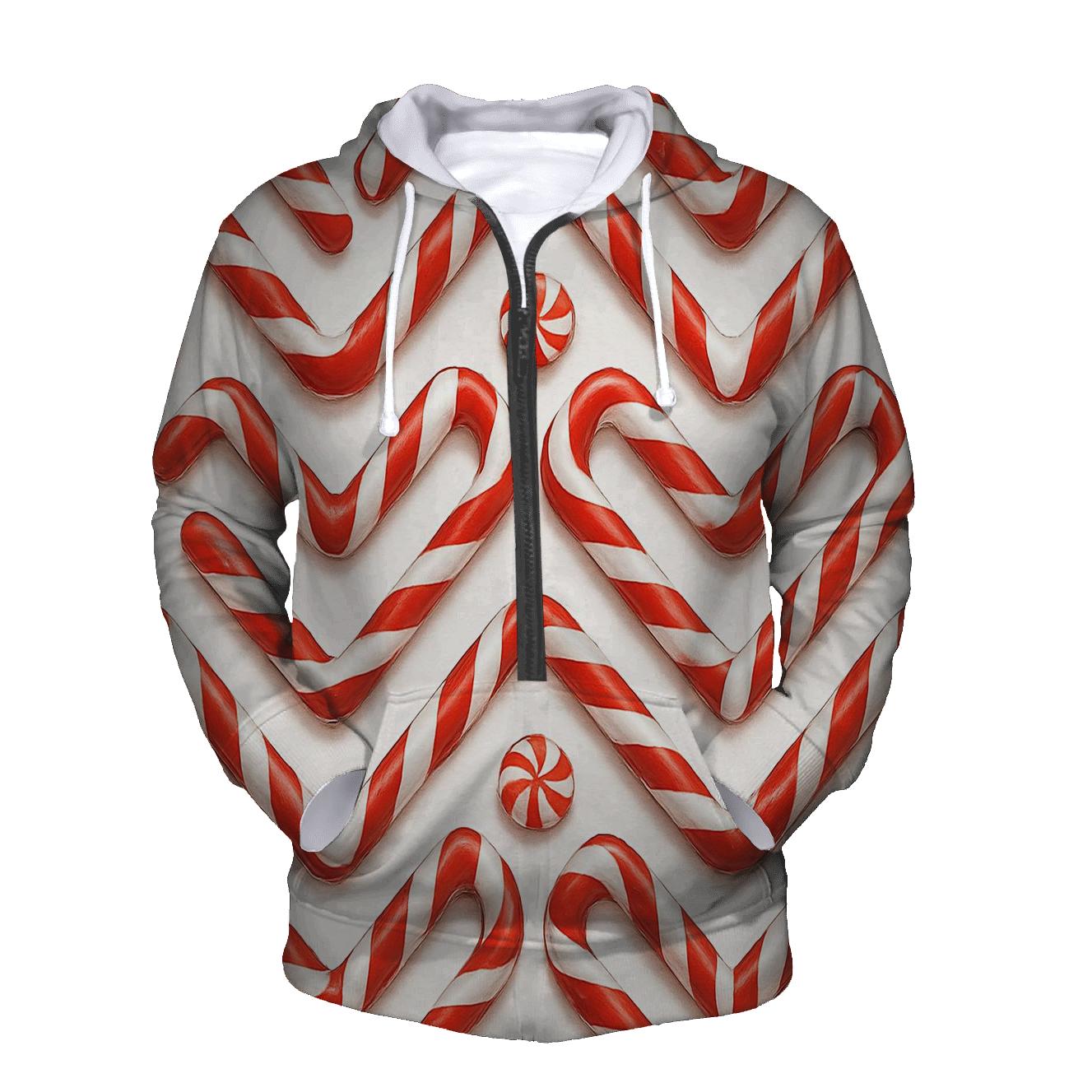 Candy Cane Chevron March On White Background custom hoodies