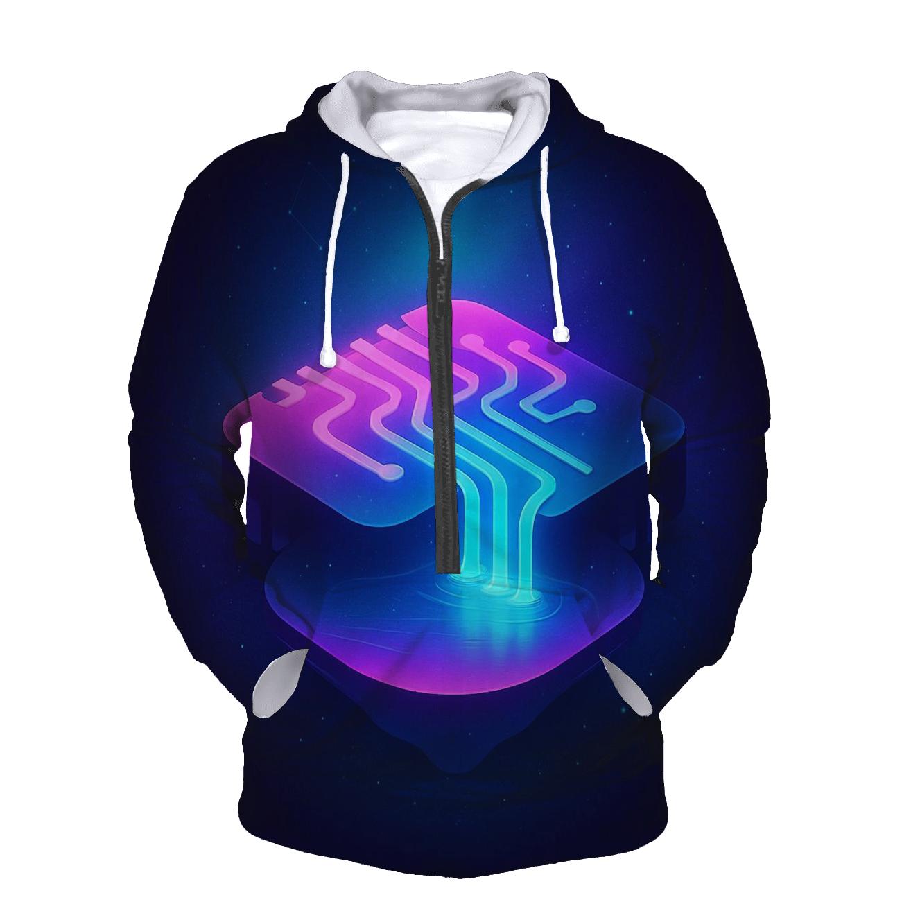 Aurora Circuit Lagoon designer hoodies