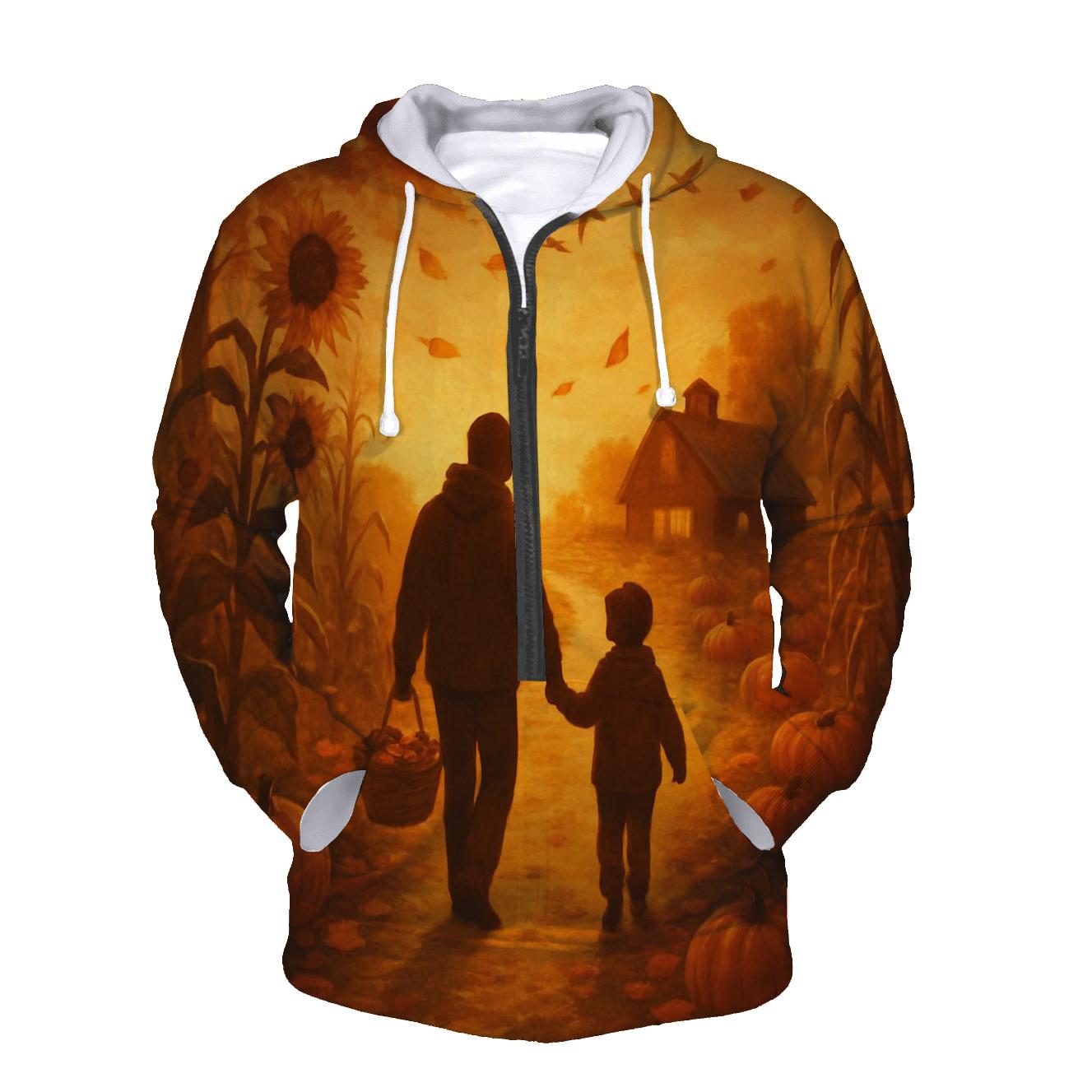 Pumpkin Patch Sunset Gratitude Walk printed hoodies