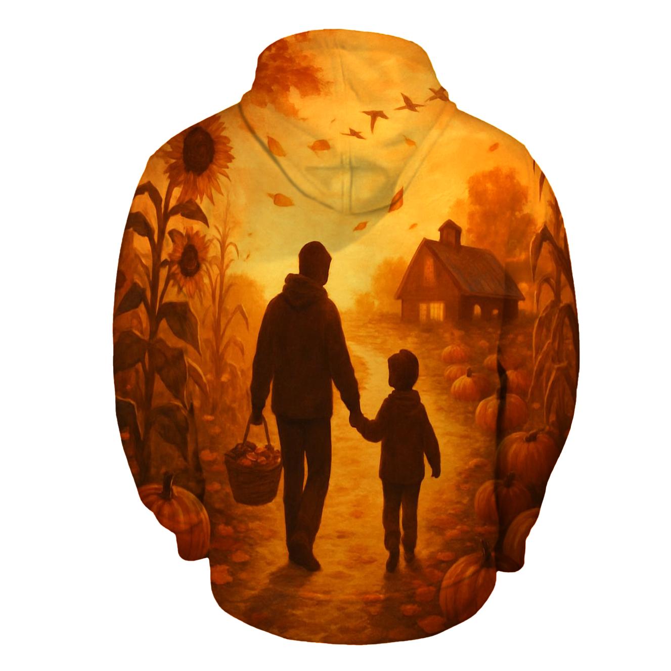 Pumpkin Patch Sunset Gratitude Walk printed hoodies