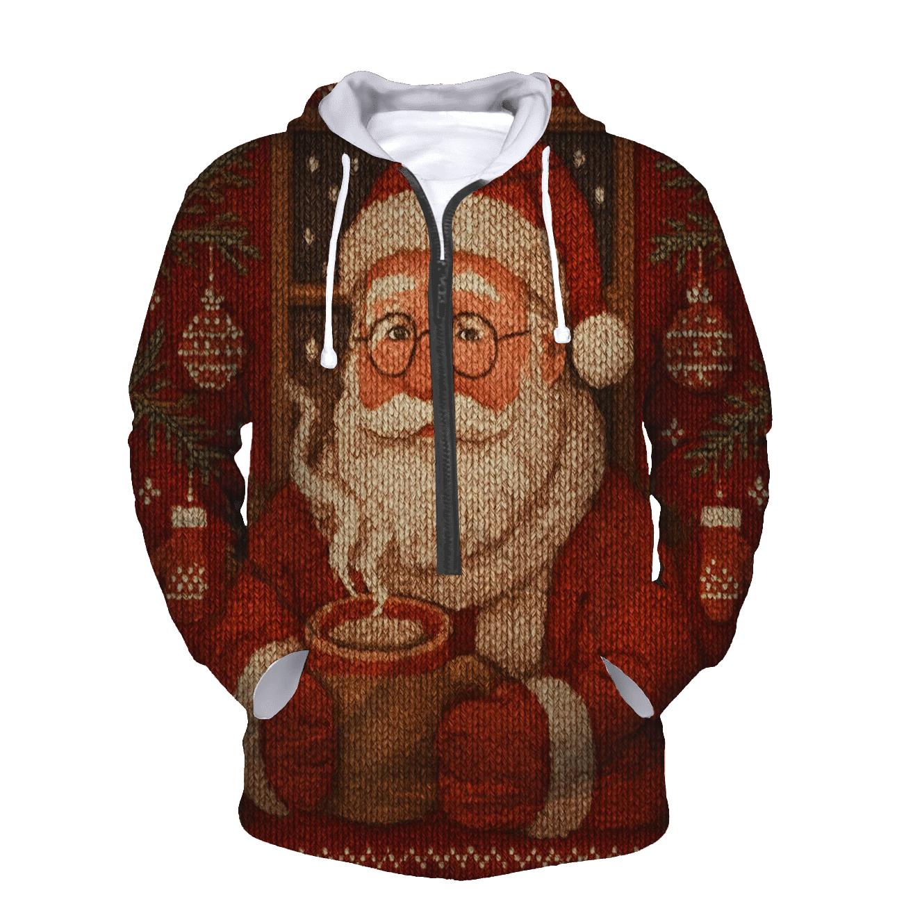 Knitted Pattern Santa Cocoa Cabin hoodie trends
