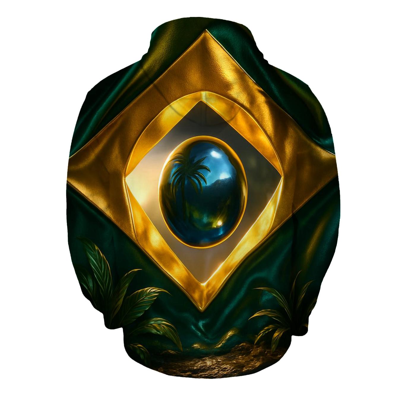 Brazil Metallic Forest Emblem lightweight hoodies