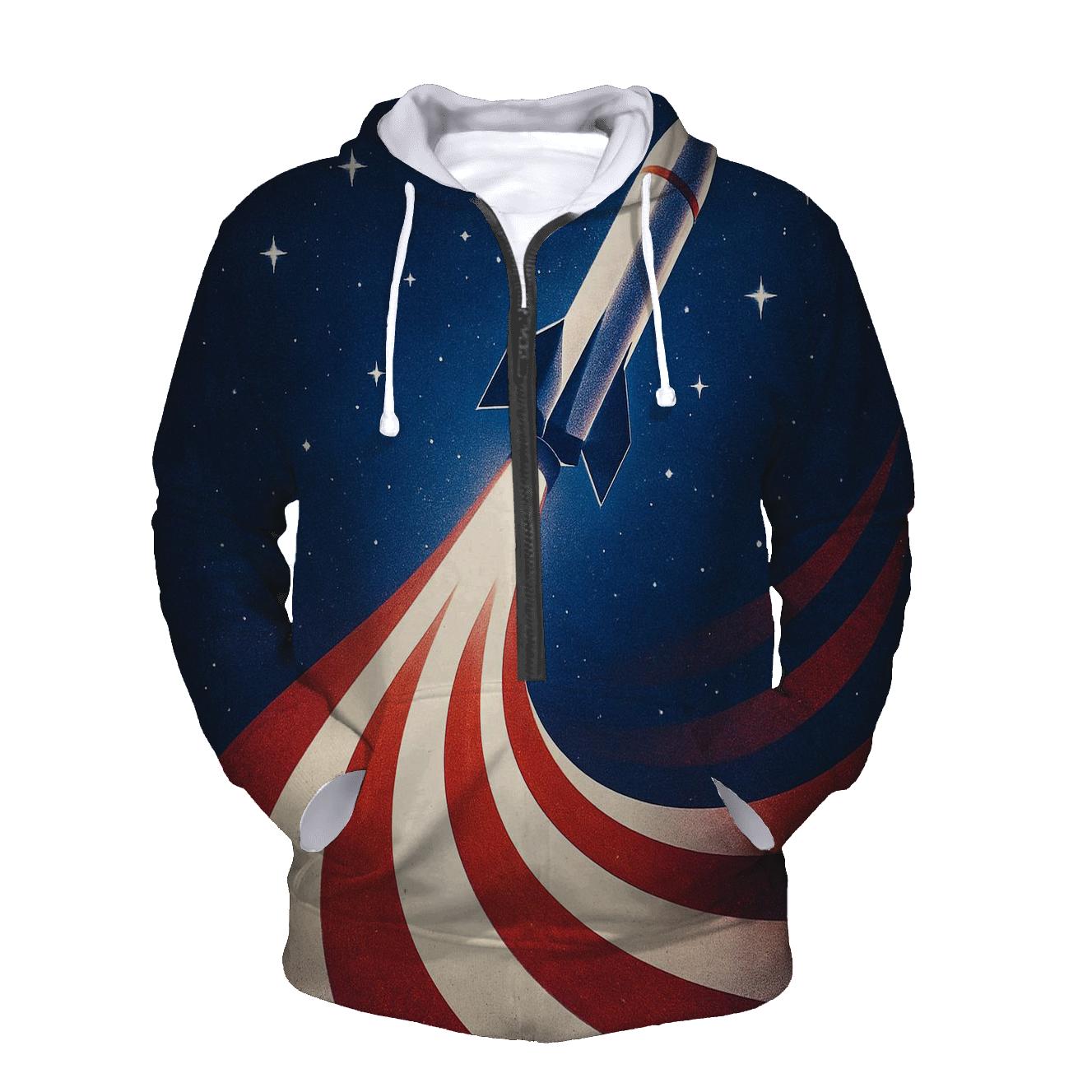 Rocket Trail Stripes Ascension printed hoodies