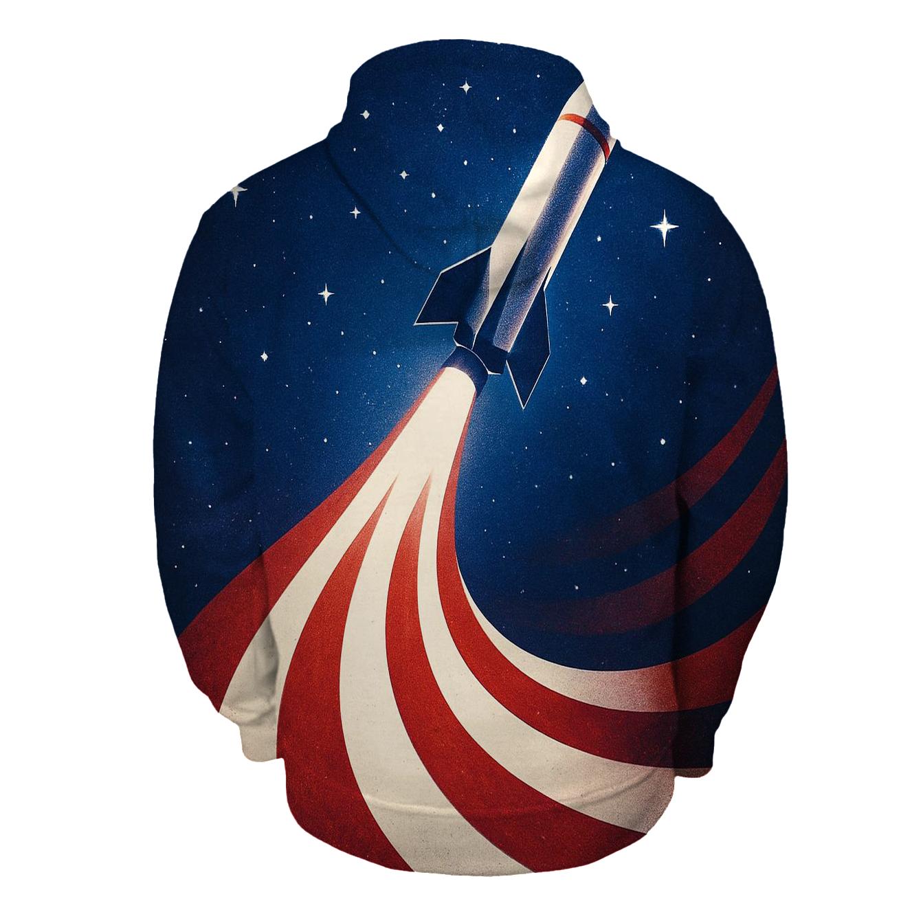 Rocket Trail Stripes Ascension printed hoodies