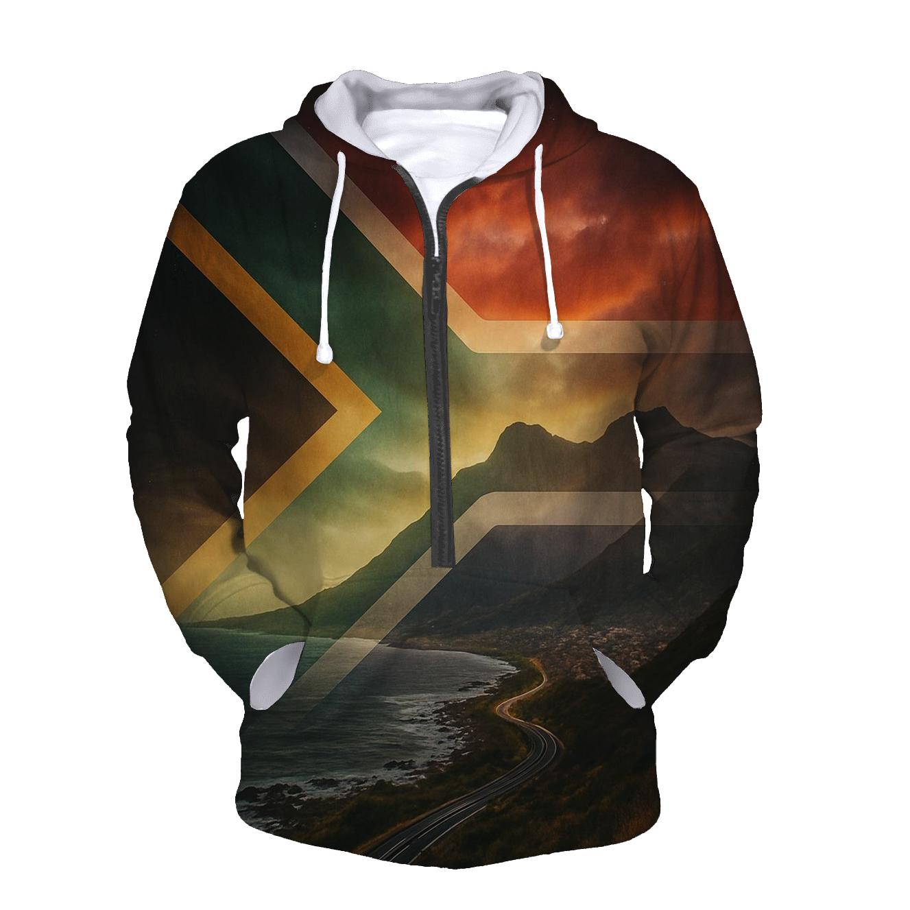 South Africa Double Exposure Skyline zip-up hoodies