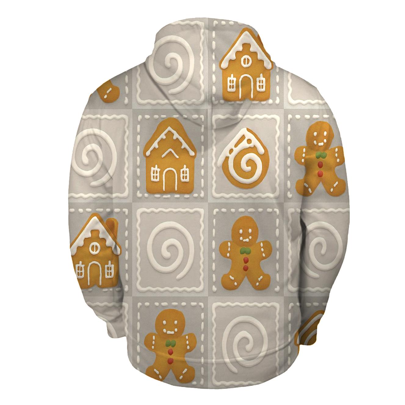 Gingerbread Tile Quilt On Light Gray Background lightweight hoodies