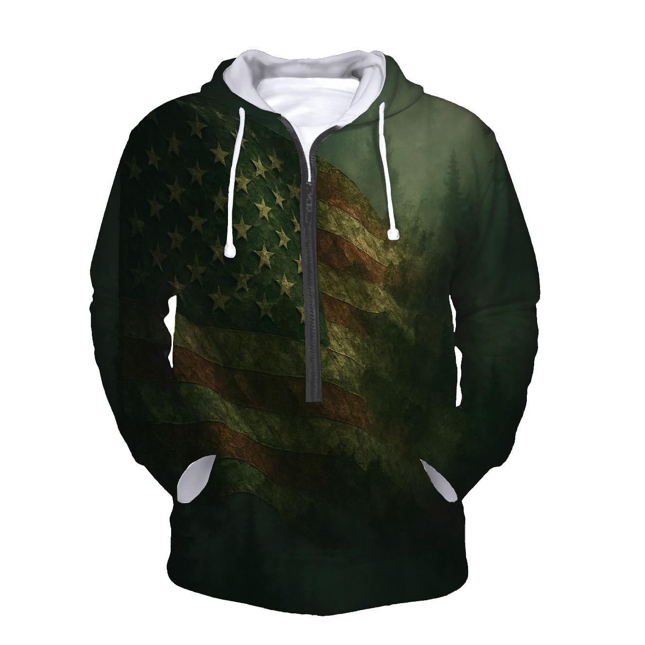 Camo Forest Flag Merge heavyweight hoodies