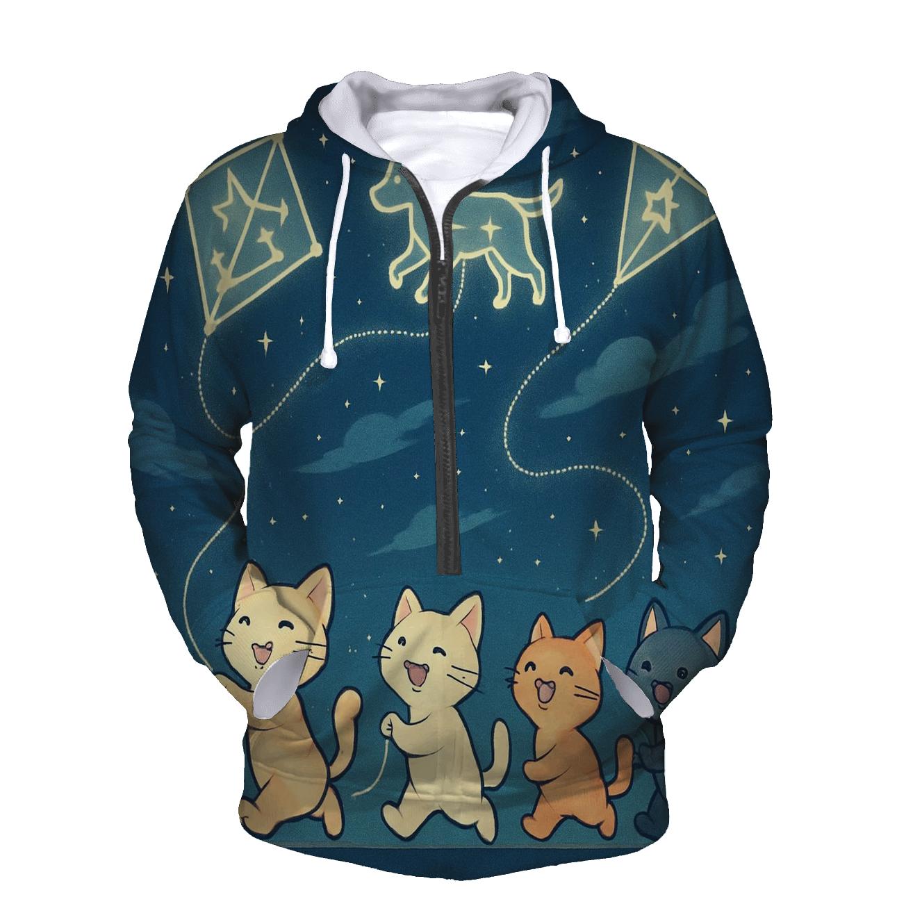 Constellation Kite Whisker Parade printed hoodies