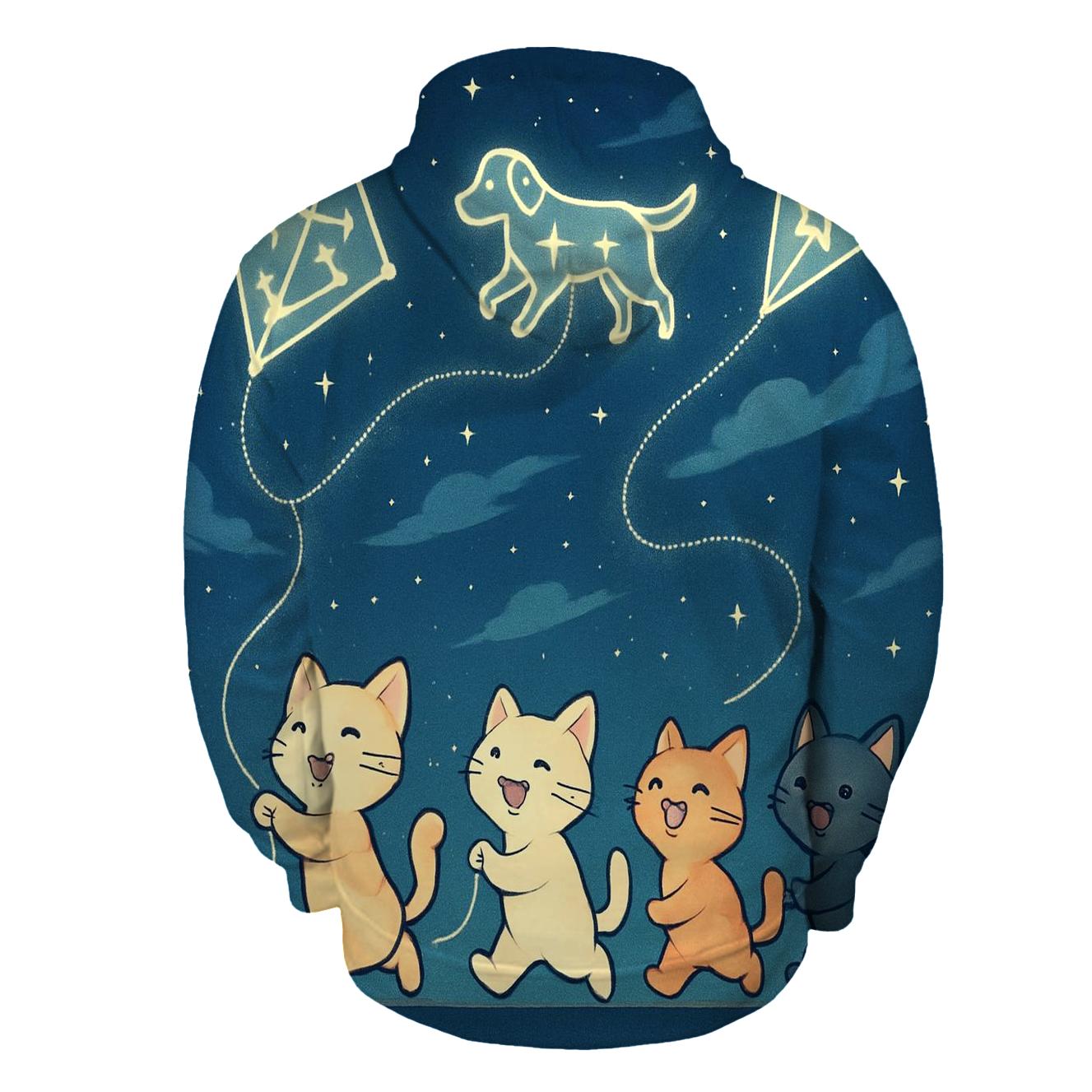 Constellation Kite Whisker Parade printed hoodies