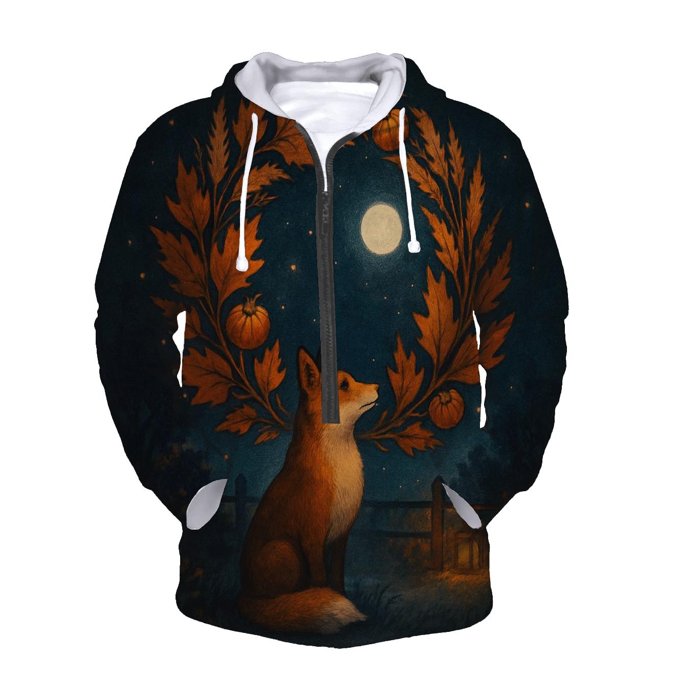 Autumn Leaf Wreath Moonlit Thanks printed hoodies