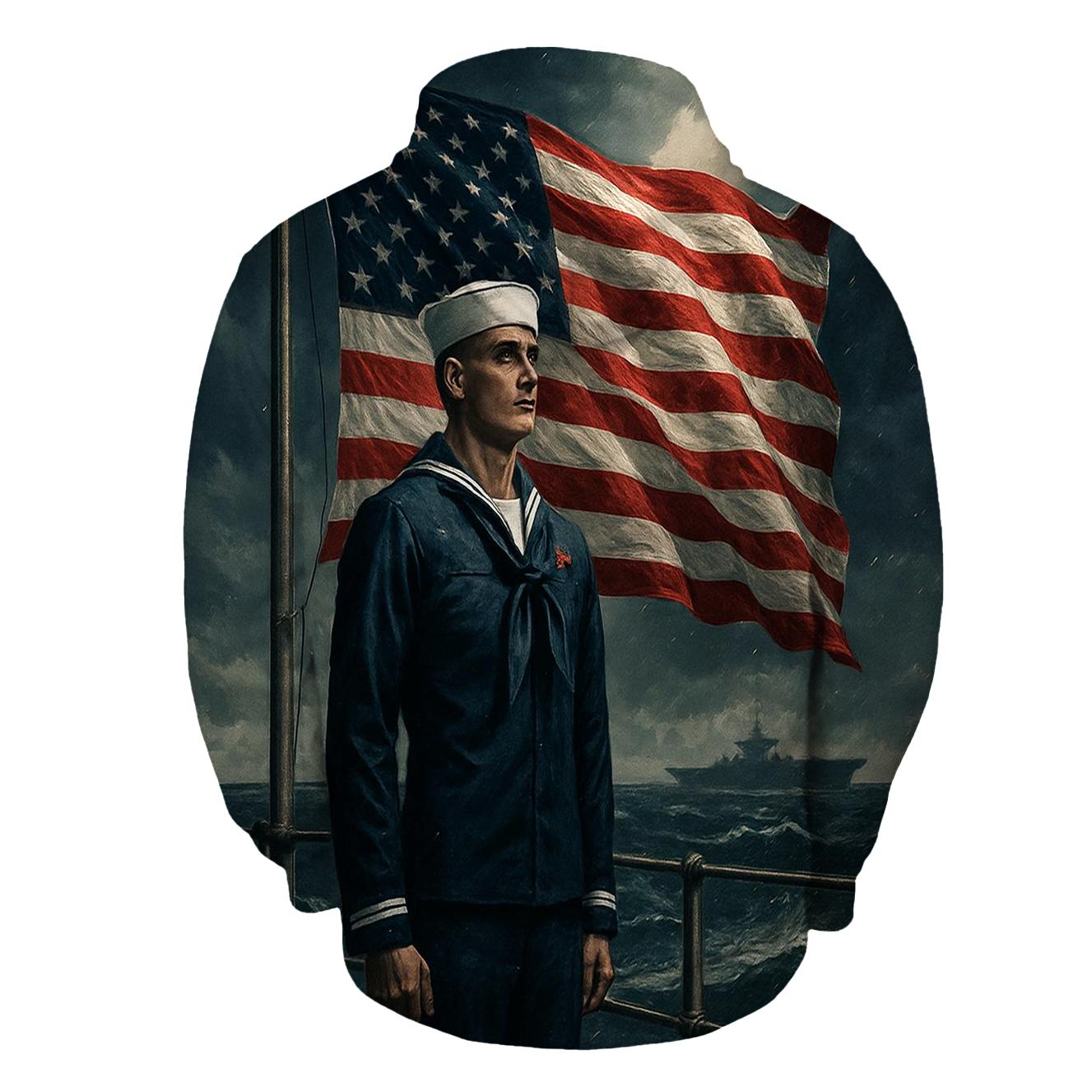 Anchor Of Service In Open Seas embroidered hoodies
