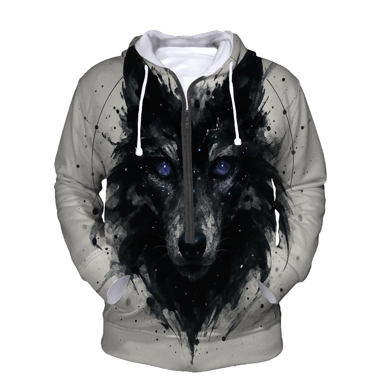 Starlit Inkstorm Wolf Mask hoodie designs