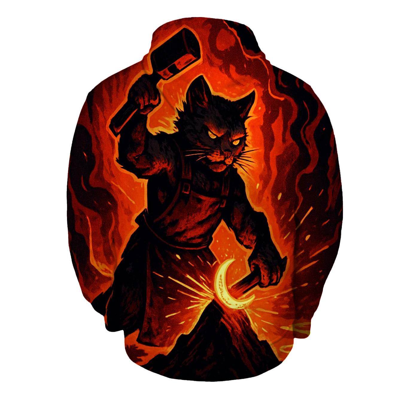 Volcanic Forge Blacksmith Cat hoodie designs