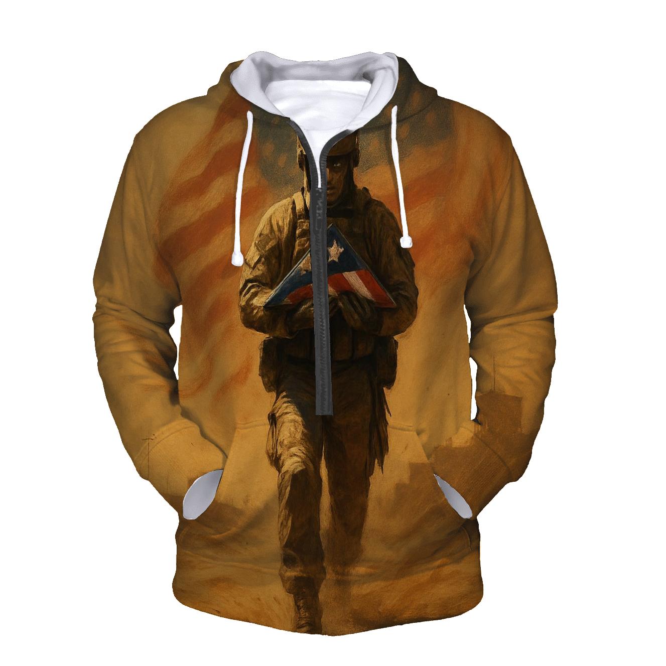 Desert Sentinel With Flag Mirage hoodie designs