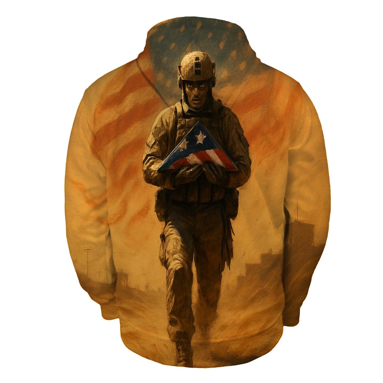 Desert Sentinel With Flag Mirage hoodie designs