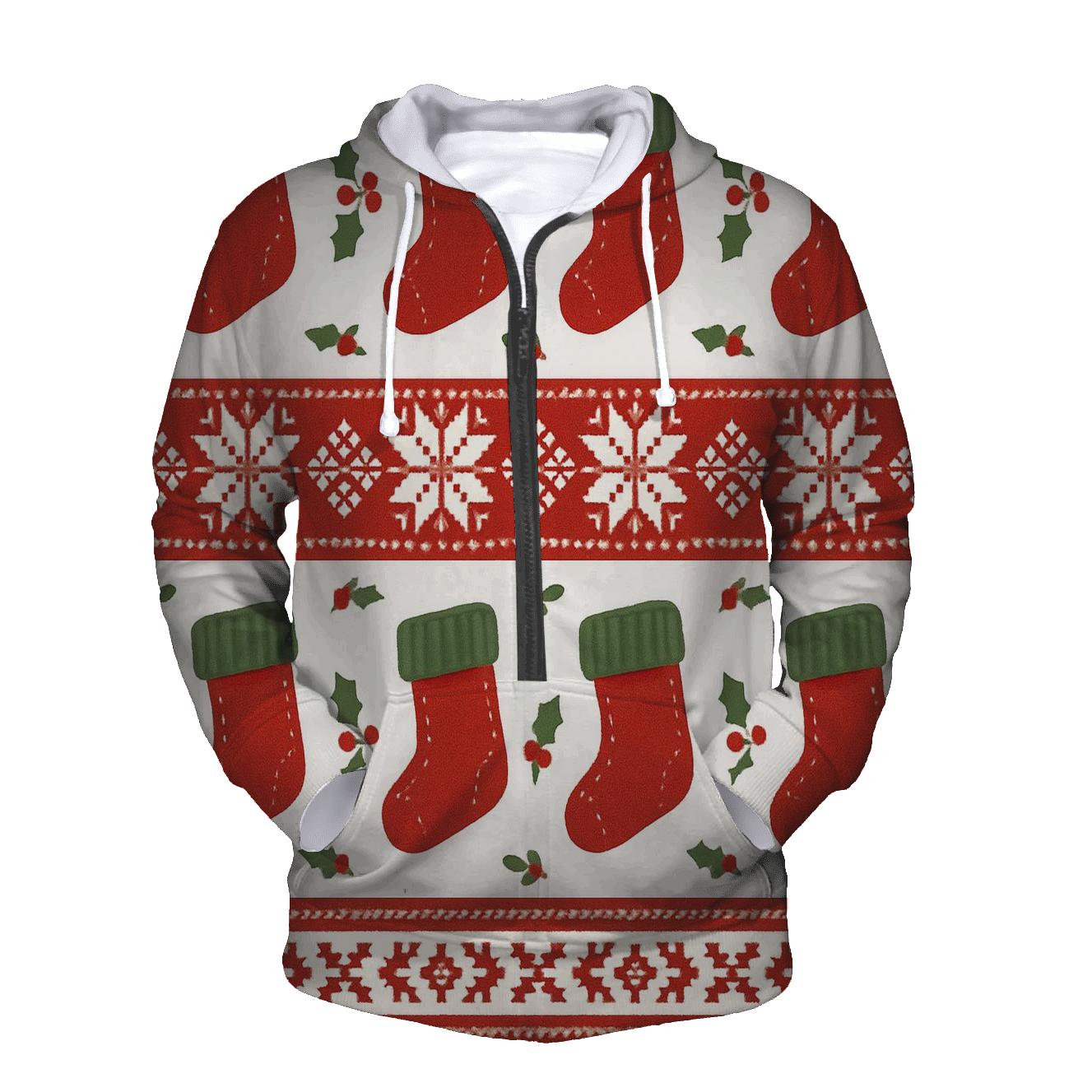 Stocking Border Stripe Repeat On White Background pullover hoodies