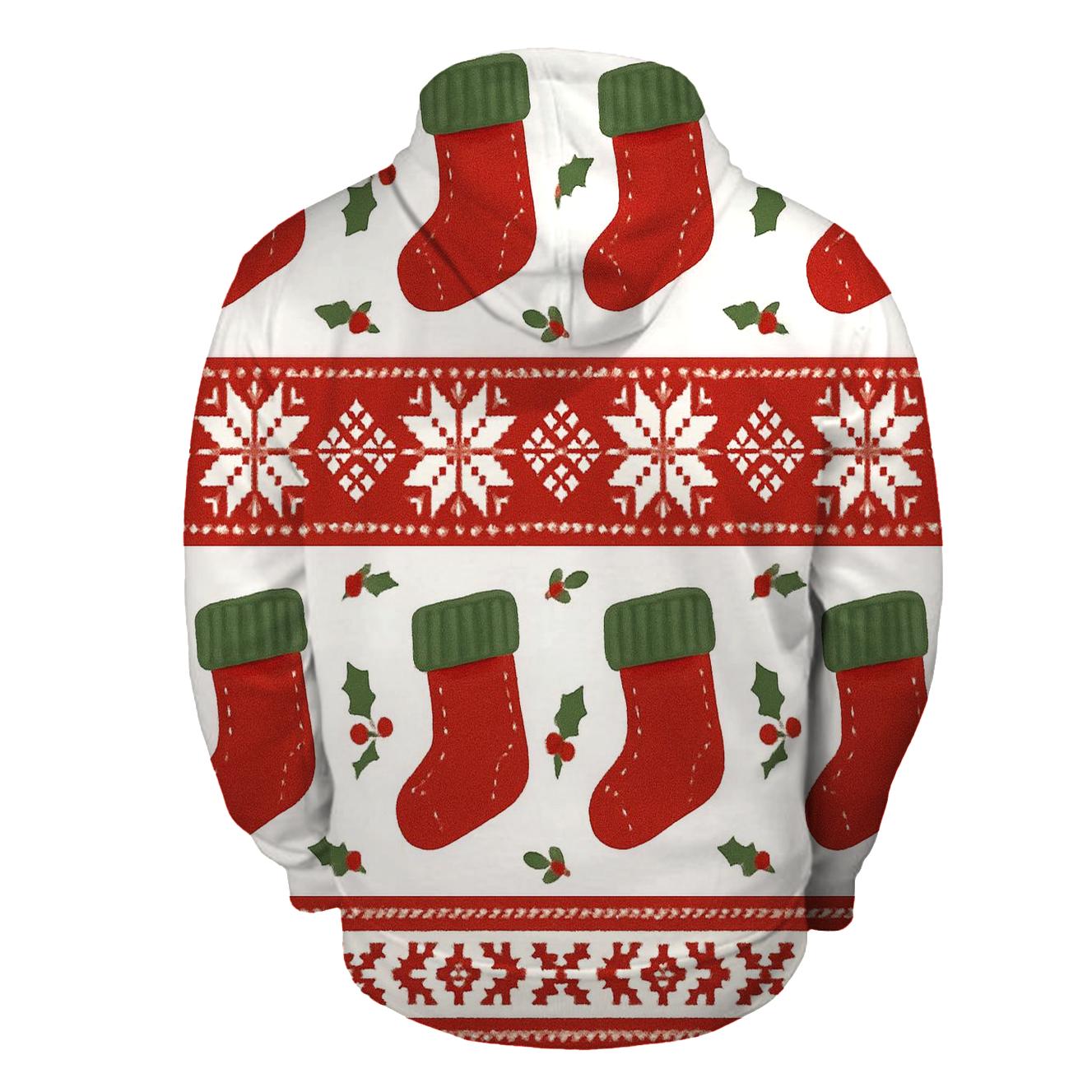 Stocking Border Stripe Repeat On White Background pullover hoodies