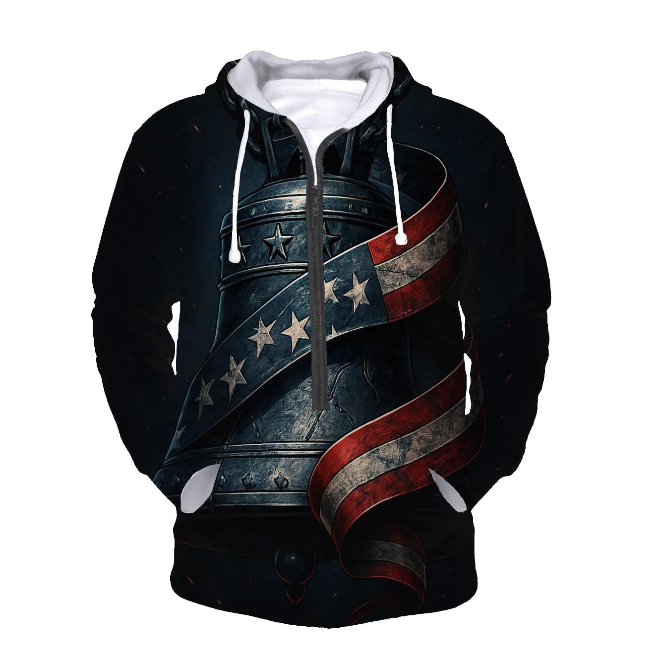 Freedom Bell Of Steel And Stripes printed hoodies