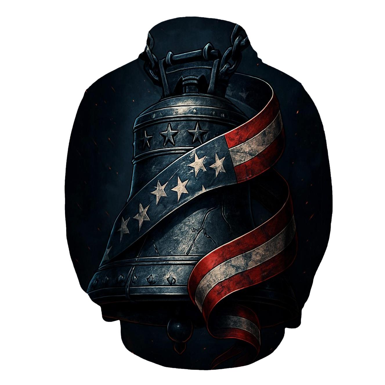 Freedom Bell Of Steel And Stripes printed hoodies