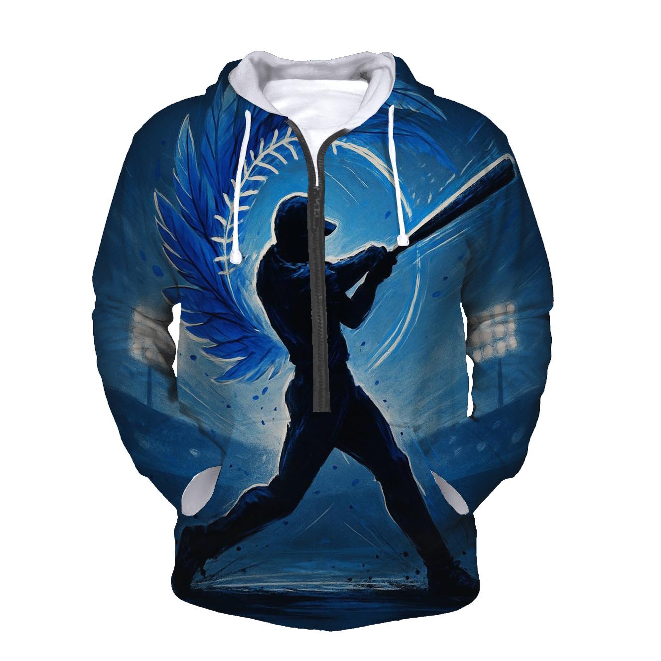 Swing Arc, Blue Jays Feather Halo premium hoodies