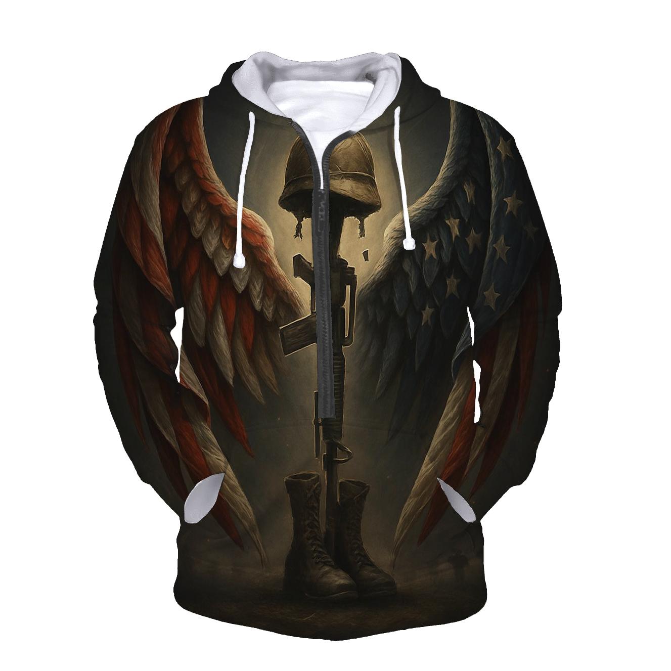 Guardian Wings Around The Fallen heavyweight hoodies