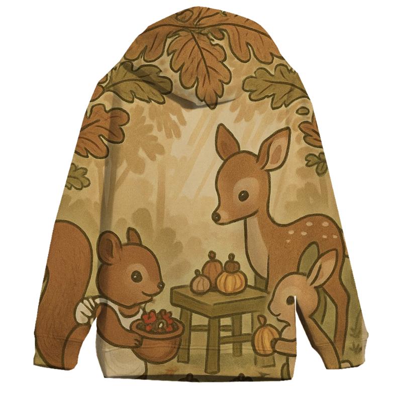 Woodland Feast Under A Leaf Canopy zip-up hoodies